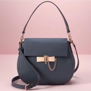 LC Lauren Conrad Runway Leather Purse in Gray